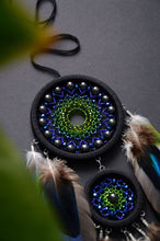 Load image into Gallery viewer, Small colorful dream catcher with parrot feathers