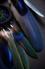 Load image into Gallery viewer, Small colorful dream catcher with parrot feathers