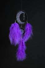 Load image into Gallery viewer, Purple dream catcher with amethyst crystal