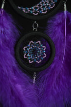 Load image into Gallery viewer, Purple dream catcher with amethyst crystal