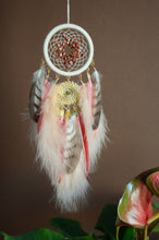 Load image into Gallery viewer, Pink dream catcher with golden aventurine