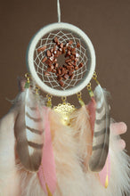 Load image into Gallery viewer, Pink dream catcher with golden aventurine