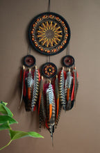 Load image into Gallery viewer, Large black orange red dream catcher