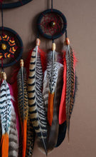 Load image into Gallery viewer, Large black orange red dream catcher