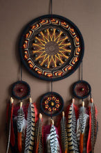 Load image into Gallery viewer, Large black orange red dream catcher