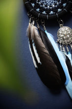 Load image into Gallery viewer, Small black blue dream catcher