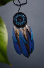 Load image into Gallery viewer, Small blue dreamcatcher for car