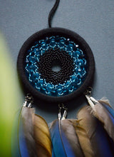 Load image into Gallery viewer, Small blue dreamcatcher for car