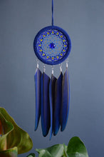 Load image into Gallery viewer, Small Blue and Yellow Dream Catcher