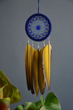 Load image into Gallery viewer, Small Blue and Yellow Dream Catcher