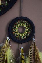 Load image into Gallery viewer, Large black brown yellow dream catcher