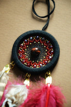 Load image into Gallery viewer, Small red dream catcher for car