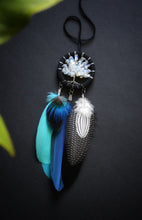 Load image into Gallery viewer, mini black blue dream catcher