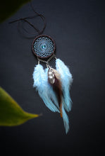 Load image into Gallery viewer, mini brown blue dream catcher for car