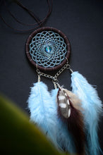 Load image into Gallery viewer, mini brown blue dream catcher for car
