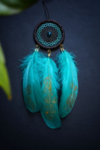 Load image into Gallery viewer, Mini brown teal dream catcher