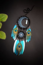 Load image into Gallery viewer, black blue white dream catcher
