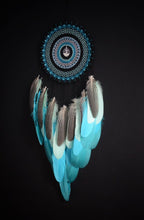 Load image into Gallery viewer, big black blue dream catcher