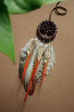Load image into Gallery viewer, mini brown red dream catcher