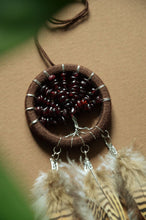 Load image into Gallery viewer, mini brown red dream catcher
