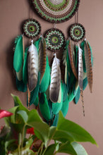 Load image into Gallery viewer, large brown green dream catcher