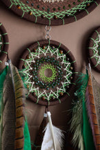 Load image into Gallery viewer, large brown green dream catcher