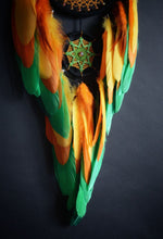 Load image into Gallery viewer, large orange green dream catcher