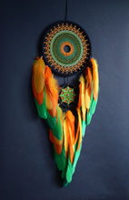 Load image into Gallery viewer, large orange green dream catcher