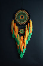 Load image into Gallery viewer, large orange green dream catcher