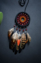 Load image into Gallery viewer, small black red brown dream catcher