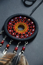 Load image into Gallery viewer, small black red brown dream catcher