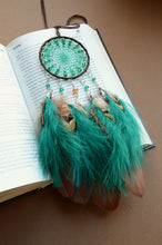 Load image into Gallery viewer, mini green brown dream catcher