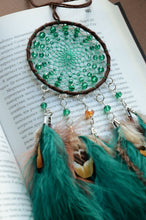 Load image into Gallery viewer, mini green brown dream catcher