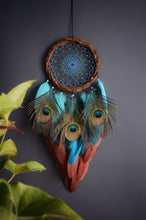 Load image into Gallery viewer, dream catcher with peacock feathers