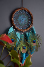 Load image into Gallery viewer, dream catcher with peacock feathers