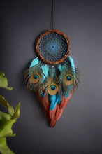 Load image into Gallery viewer, dream catcher with peacock feathers