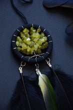 Load image into Gallery viewer, mini black green dream catcher
