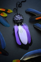 Load image into Gallery viewer, mini black purple dream catcher
