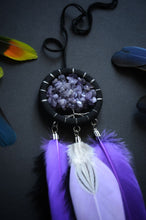 Load image into Gallery viewer, mini black purple dream catcher