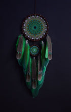 Load image into Gallery viewer, large green brown dream catcher
