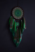 Load image into Gallery viewer, large green brown dream catcher