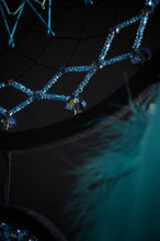 Load image into Gallery viewer, large black blue dream catcher
