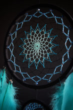 Load image into Gallery viewer, large black blue dream catcher