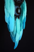 Load image into Gallery viewer, large black blue dream catcher