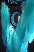 Load image into Gallery viewer, large black blue dream catcher