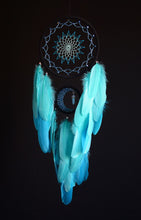 Load image into Gallery viewer, large black blue dream catcher