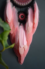 Load image into Gallery viewer, large black pink peach coral dream catcher