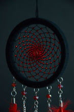 Load image into Gallery viewer, small black red dream catcher