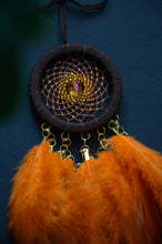 Load image into Gallery viewer, mini brown orange dream catcher for car