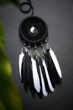 Load image into Gallery viewer, small black white dream catcher Yin Yang